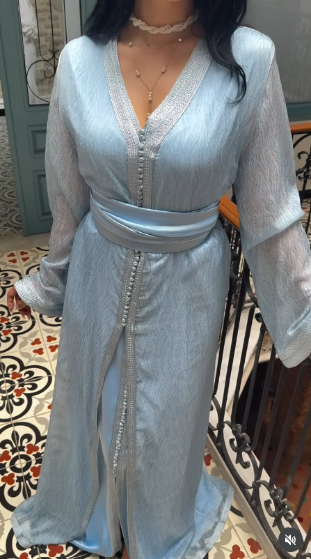 CAFTAN MOUSSELINE GAUFREE